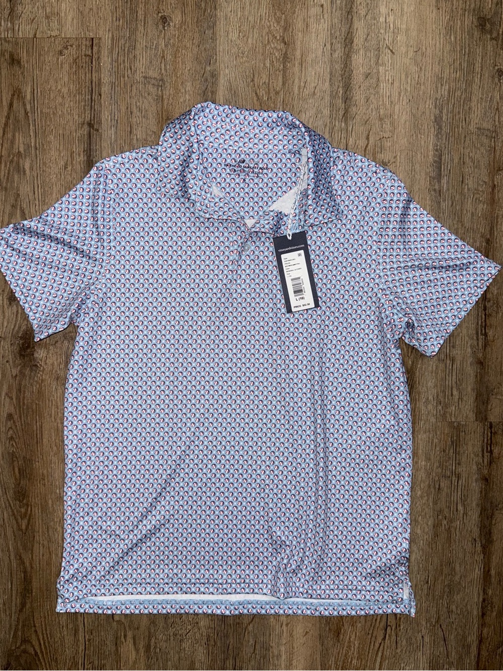 Vineyard Vines • Sankaty Baseball Print Performance Polo